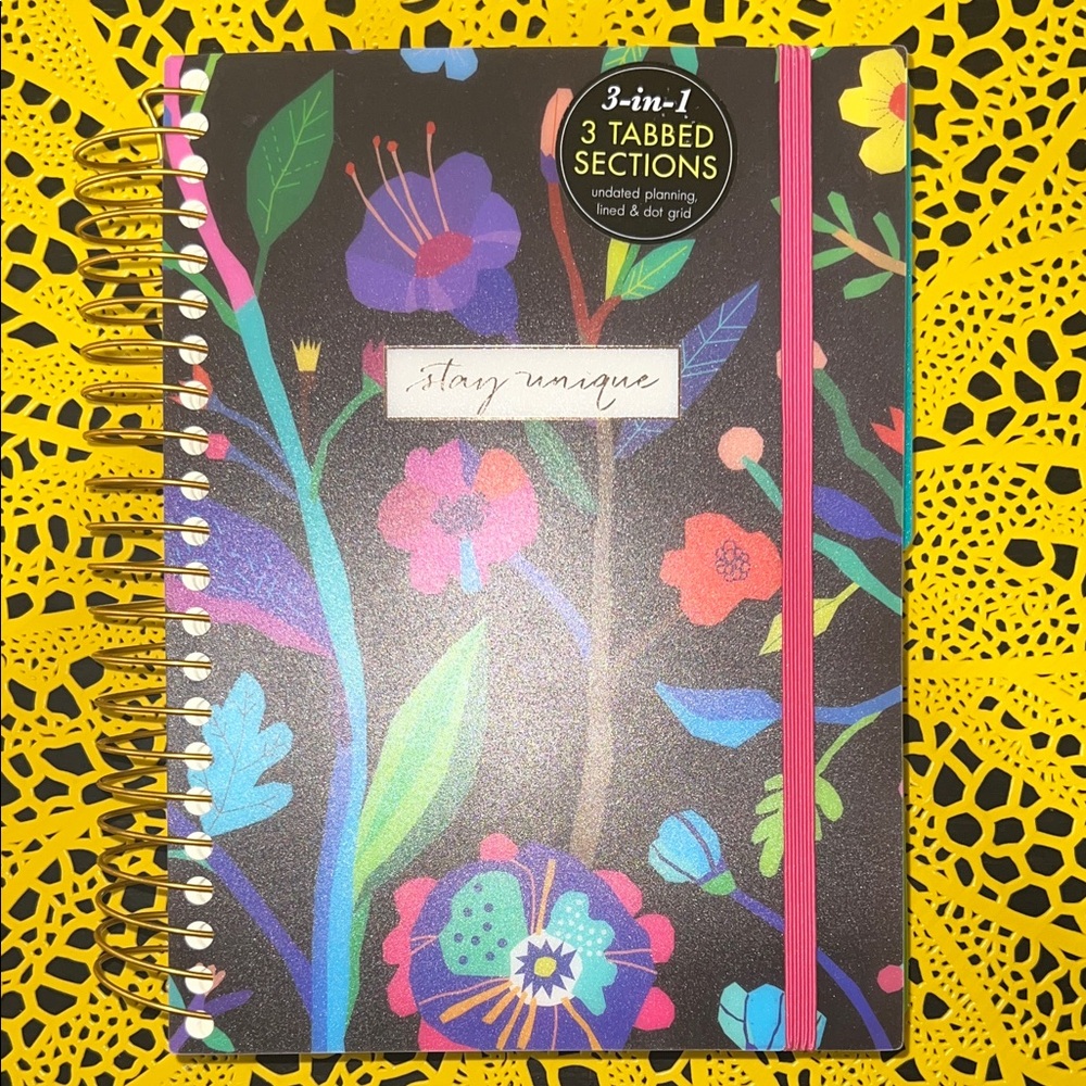 3-IN-1 Floral Planner with Black Cover